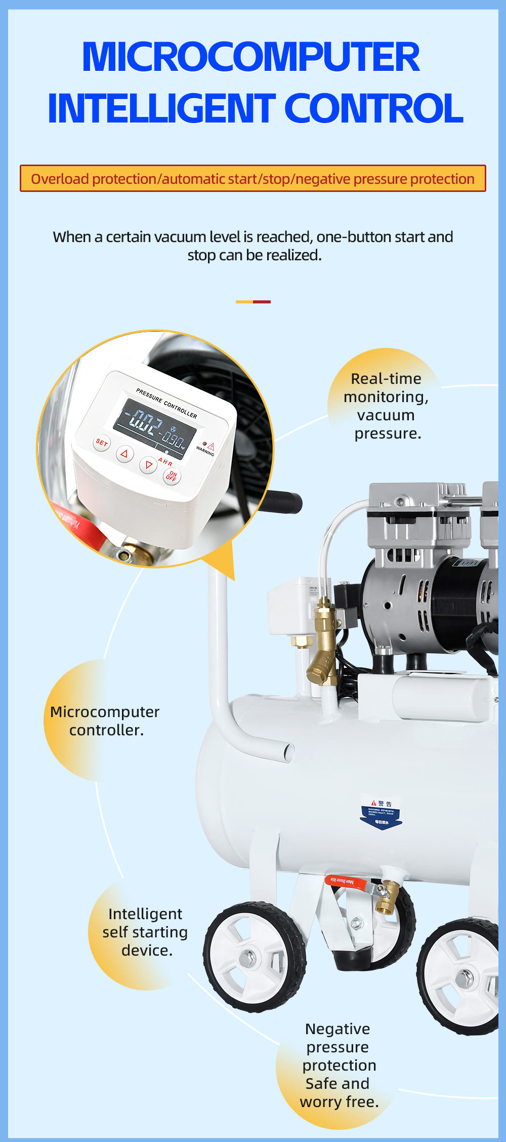 FVN-180V 600W 220V 160 L/min negative pressure oilless vacuum pump with 20L air tank for rubber molding machine supplier