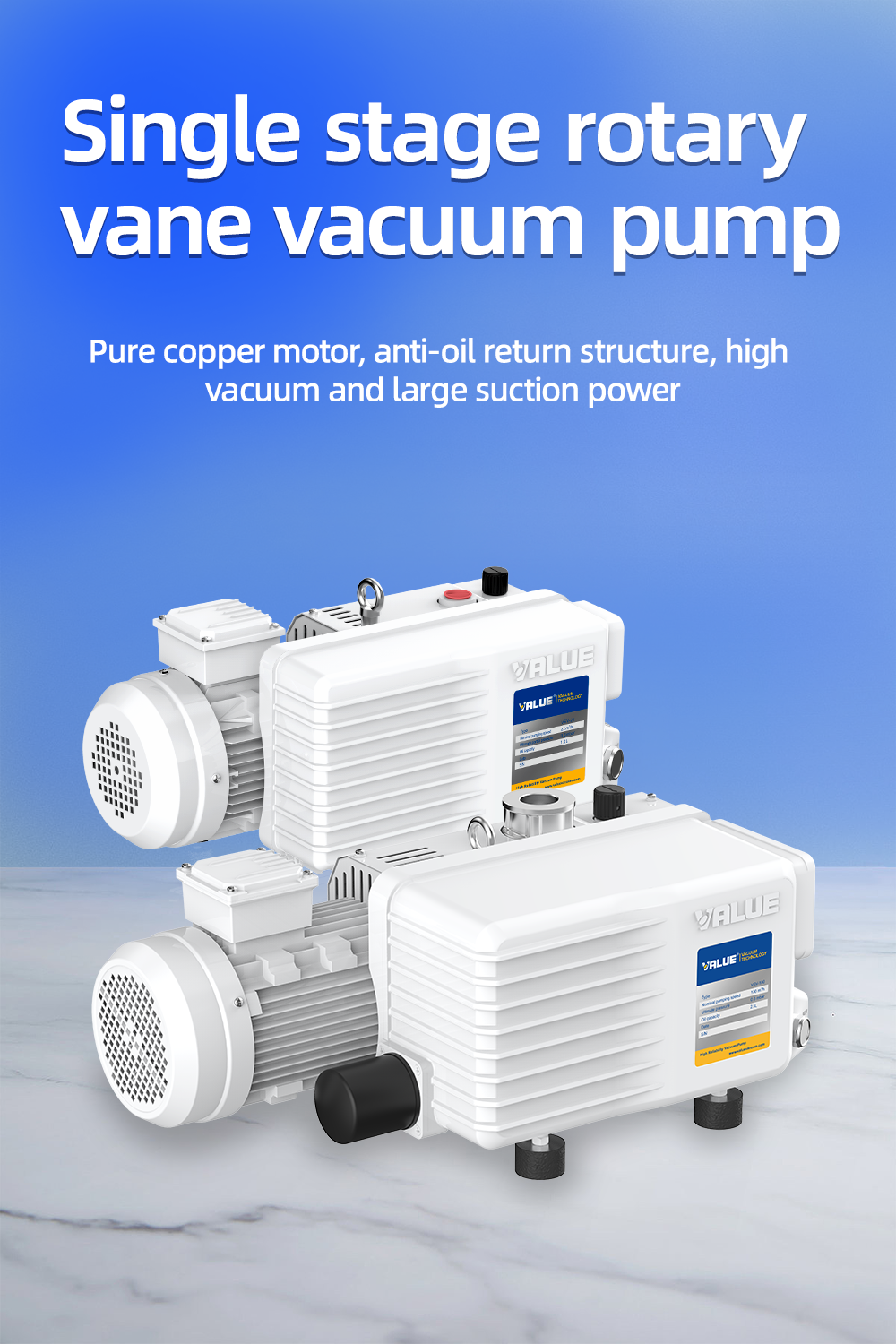 VSV-200 380V 200-240m³/h 1.5MBar Industrial Single stage rotary vane vacuum pump factory