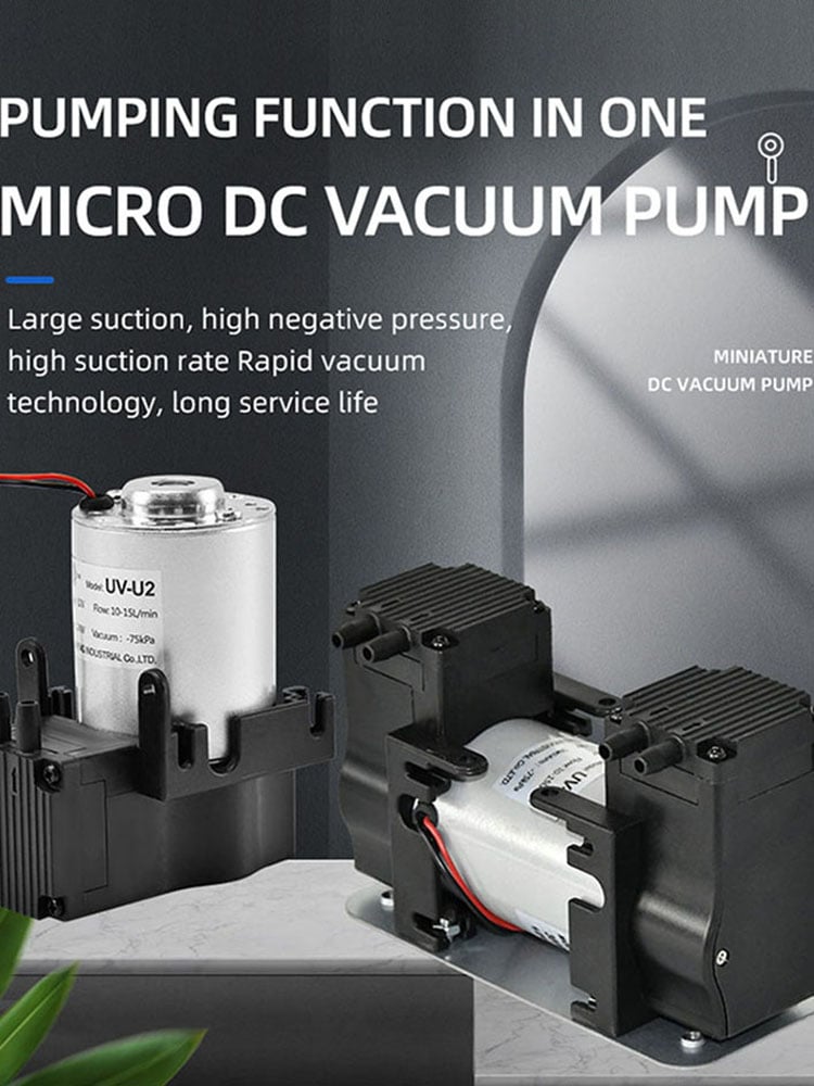 VN-U2 12V/24V/220V 13W~24W Single Head DC Negative Pressure DC Vacuum Diaphragm Pump manufacture