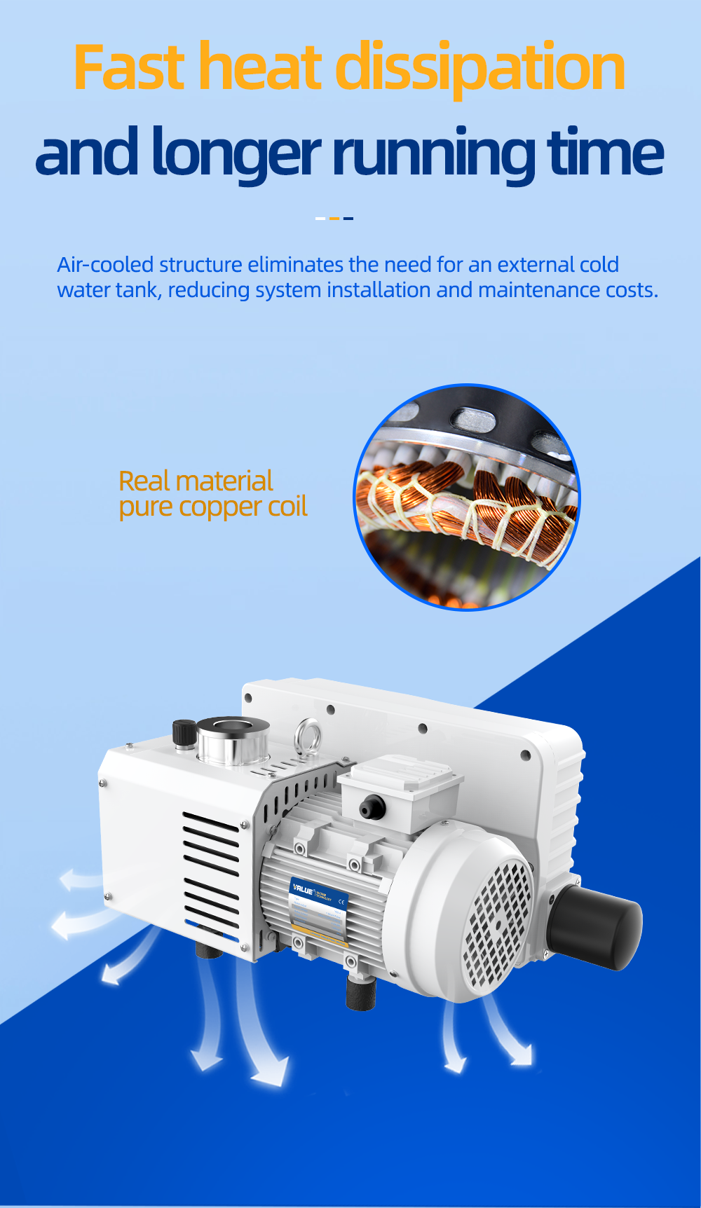 VSV-200 380V 200-240m³/h 1.5MBar Industrial Single stage rotary vane vacuum pump manufacture