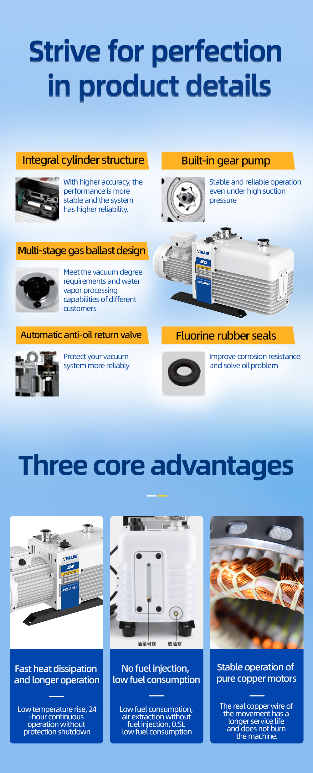 VSV-200 380V 200-240m³/h 1.5MBar Industrial Single stage rotary vane vacuum pump factory