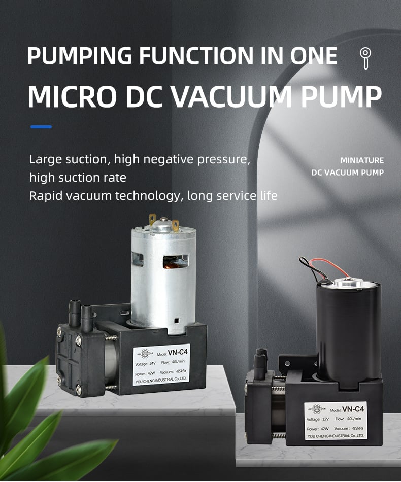 VN-C4 12V/24V 42W Single Head DC Negative Pressure DC Vacuum Diaphragm Pump factory
