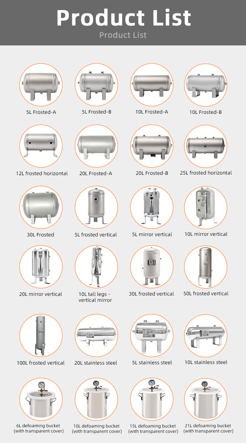 YC-30L-SSVM Portable Vertical  Stainless Steel Compressed Air Storage Tank supplier