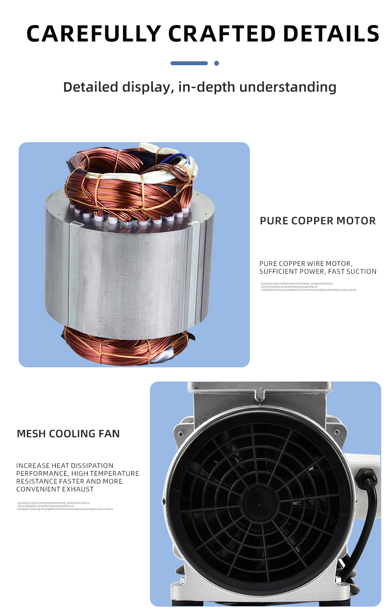 VN-180V 220V 600W 160L/min Factory Customize 220v Negative Pressure Pumping Suction Small Oil Free Vacuum Pump supplier