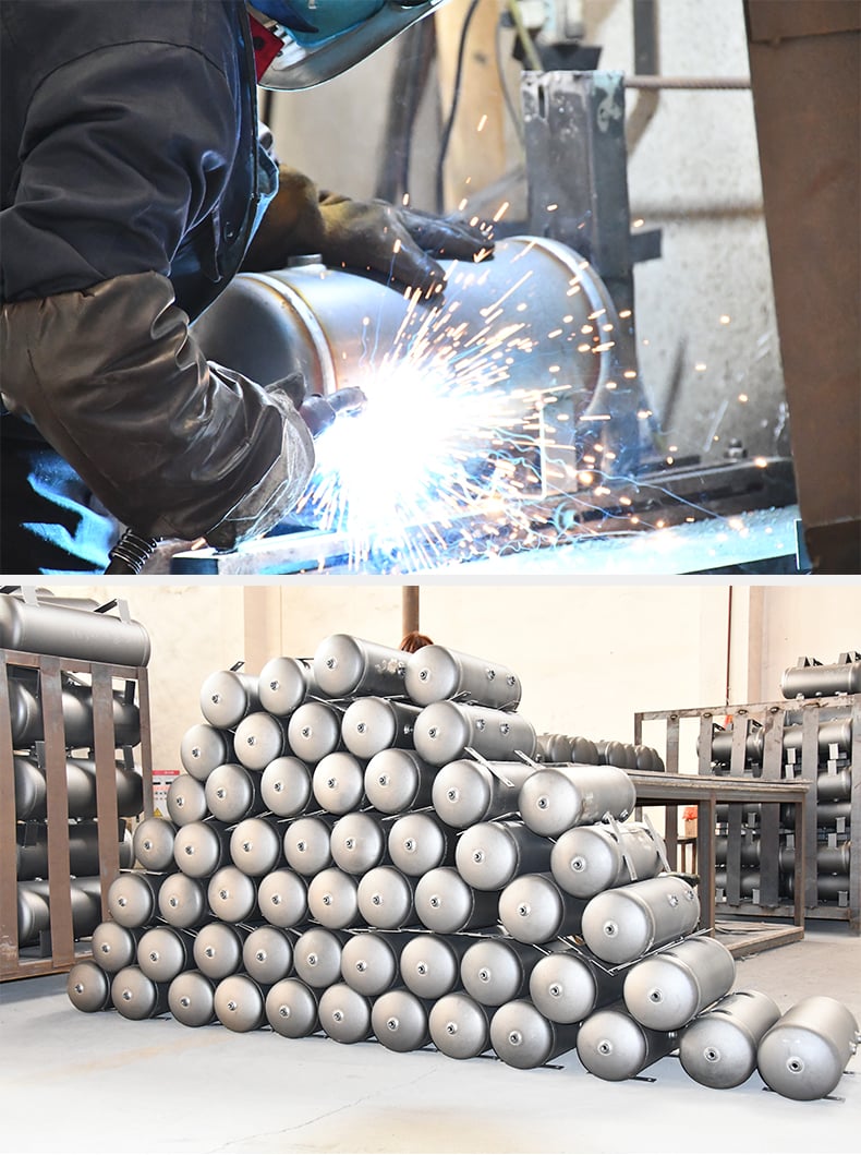 YC-8L-CSH 12bar Carbon steel horizontal seamless air storage tank air tank manufacture