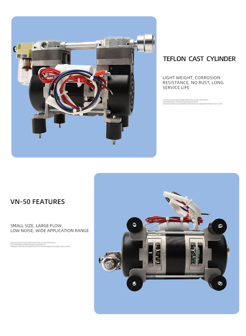 VN-50 220V 230W 65L/min -88KPa Oil Free Piston Electric Vacuum Pump manufacture