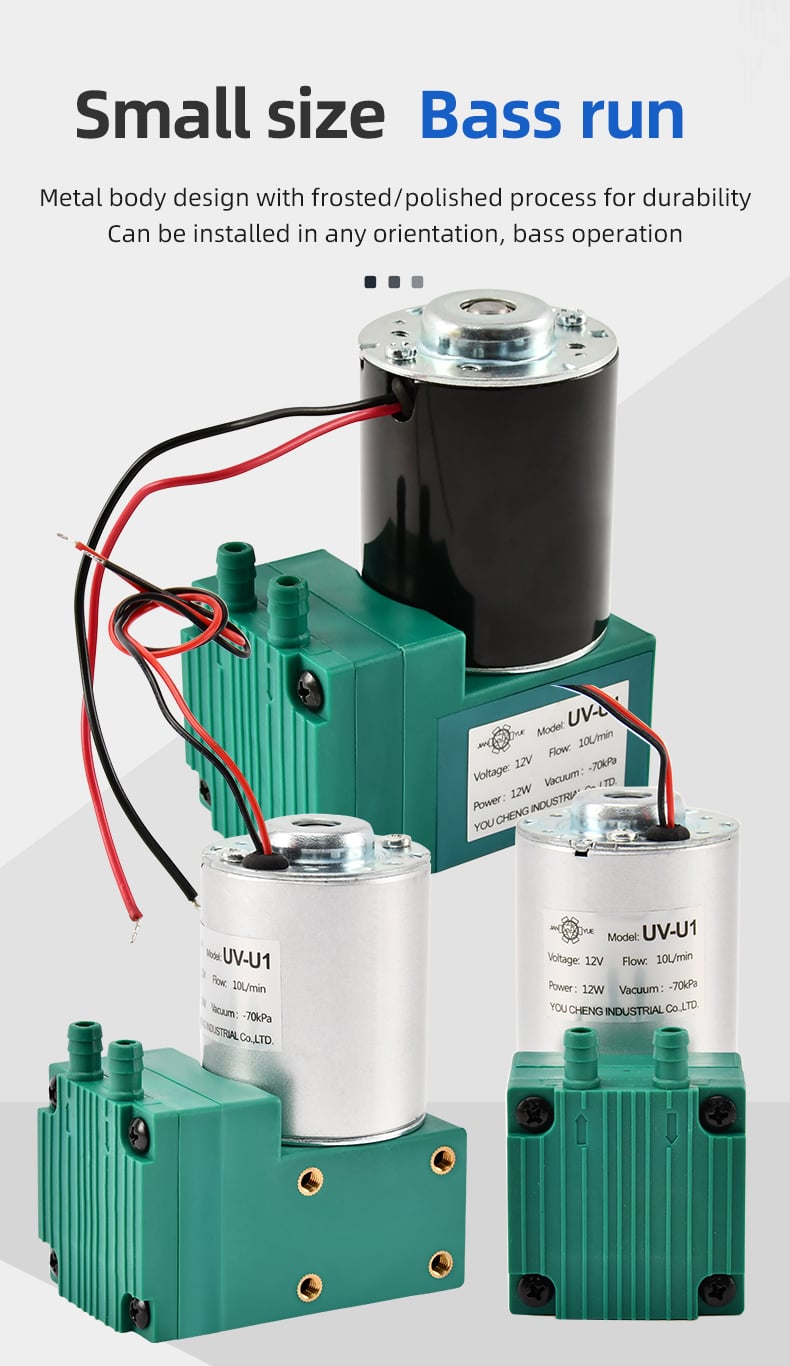 VN-U1 12V/24V/220V 12W~13W Single Head DC Negative Pressure DC Vacuum Diaphragm Pump manufacture