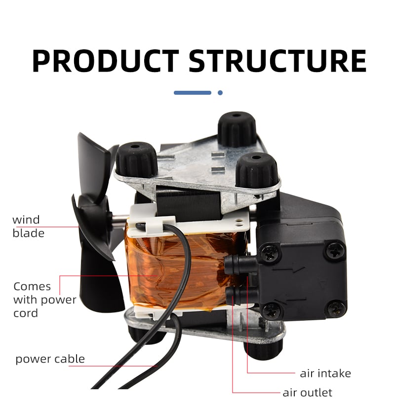 VN-18 110/220V 60W 15L/min High Pressure Factory Customize 220v Negative Pressure Pumping Suction Small Oil Free Vacuum Pump details