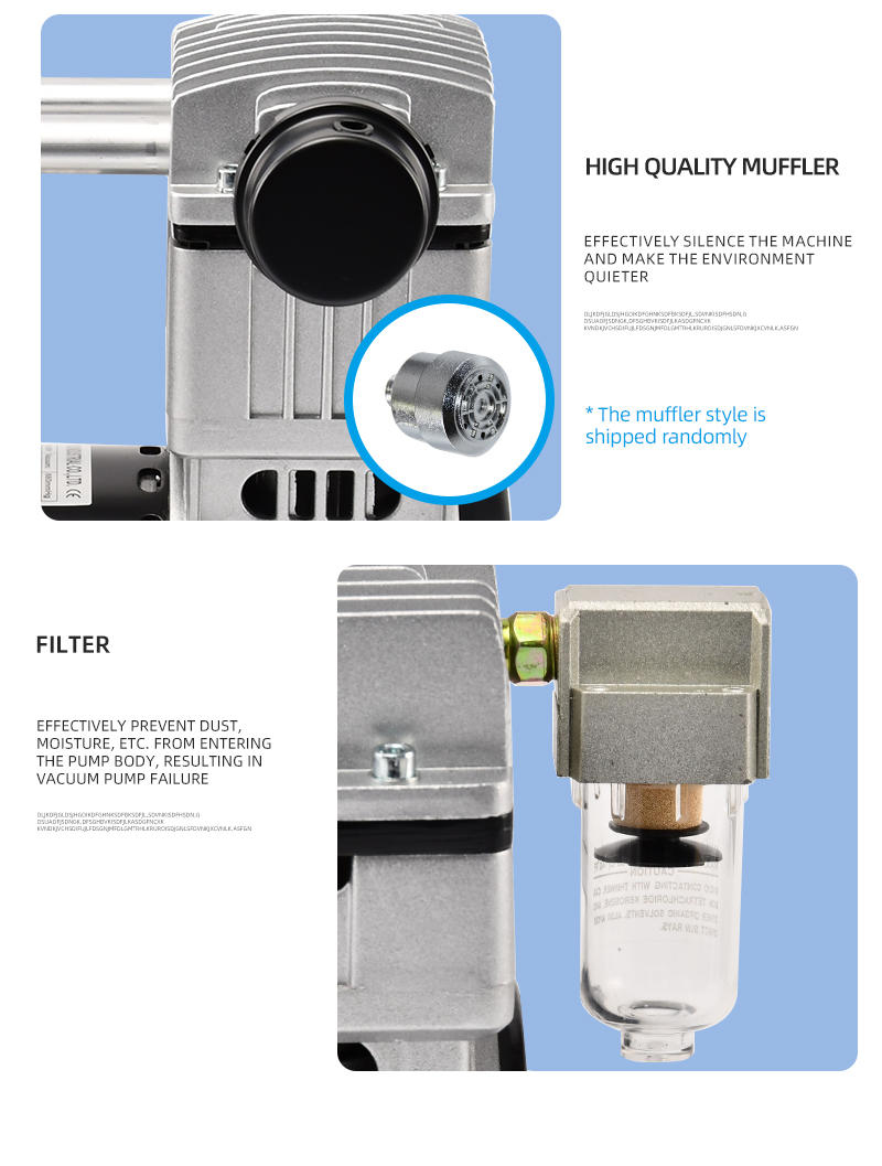 VN-180V 220V 600W 160L/min Factory Customize 220v Negative Pressure Pumping Suction Small Oil Free Vacuum Pump manufacture