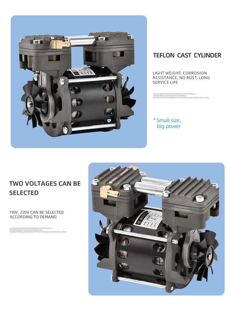 VN-30-1 dry piston vacuum pump, electric small oil free vacuum pump, low noise vacuum pump 110v vacuum pump oilless factory