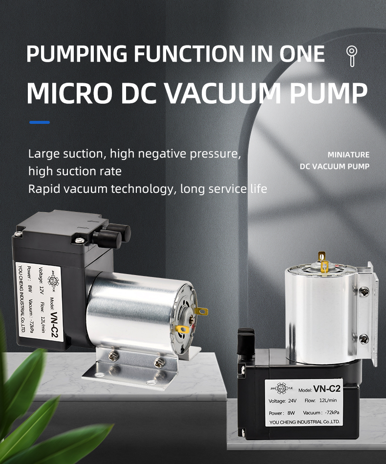 VN-C2 12V/24V 12W Single Head DC Negative Pressure DC Vacuum Diaphragm Pump details