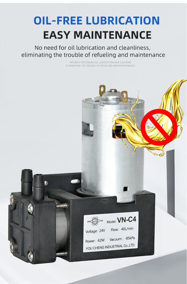 VN-C4 12V/24V 42W Single Head DC Negative Pressure DC Vacuum Diaphragm Pump supplier