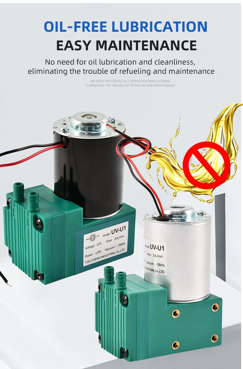 VN-U1 12V/24V/220V 12W~13W Single Head DC Negative Pressure DC Vacuum Diaphragm Pump factory