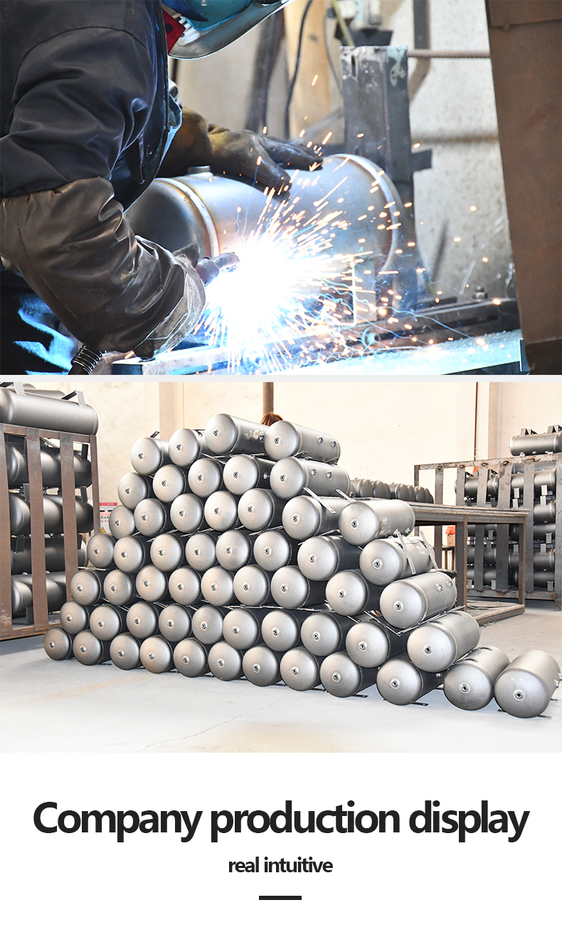 YC-150L-CSH white/grey 12bar Carbon steel horizontal seamless air storage tank air tank manufacture