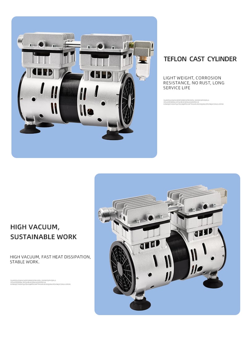 VN-120H 220V 370W 80L/min High pressure Factory Customize 220v Negative Pressure Pumping Suction Small Oil Free Vacuum Pump details