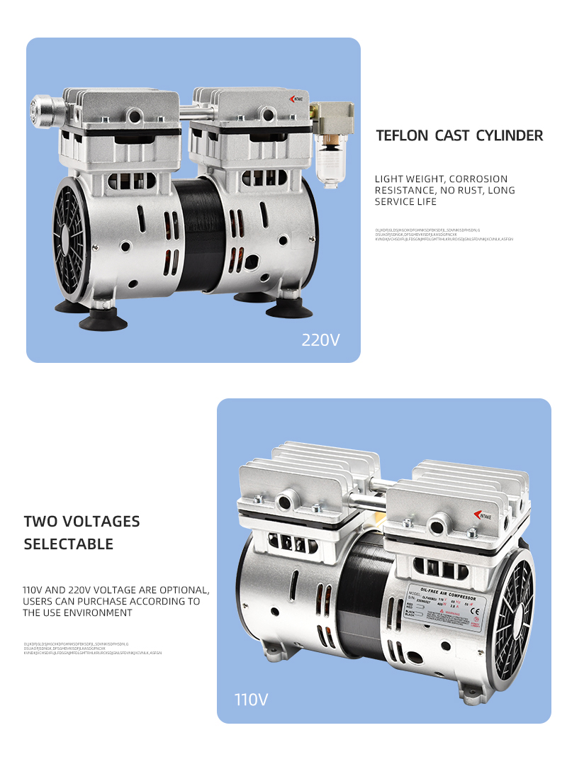 VN-120V 220V 370W 100L/min Factory Customize 220v Negative Pressure Pumping Suction Small Oil Free Vacuum Pump supplier