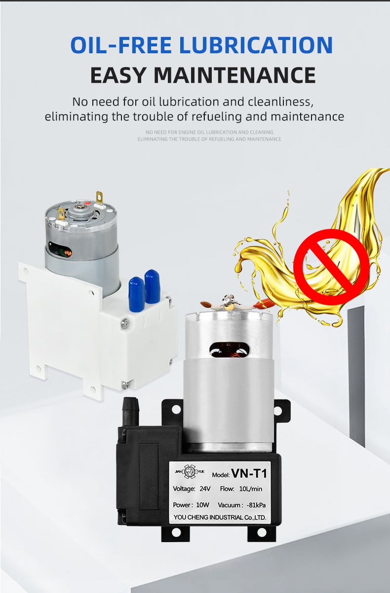 VN-T1 12V/24V 10W Single Head DC Negative Pressure DC Vacuum Diaphragm Pump factory