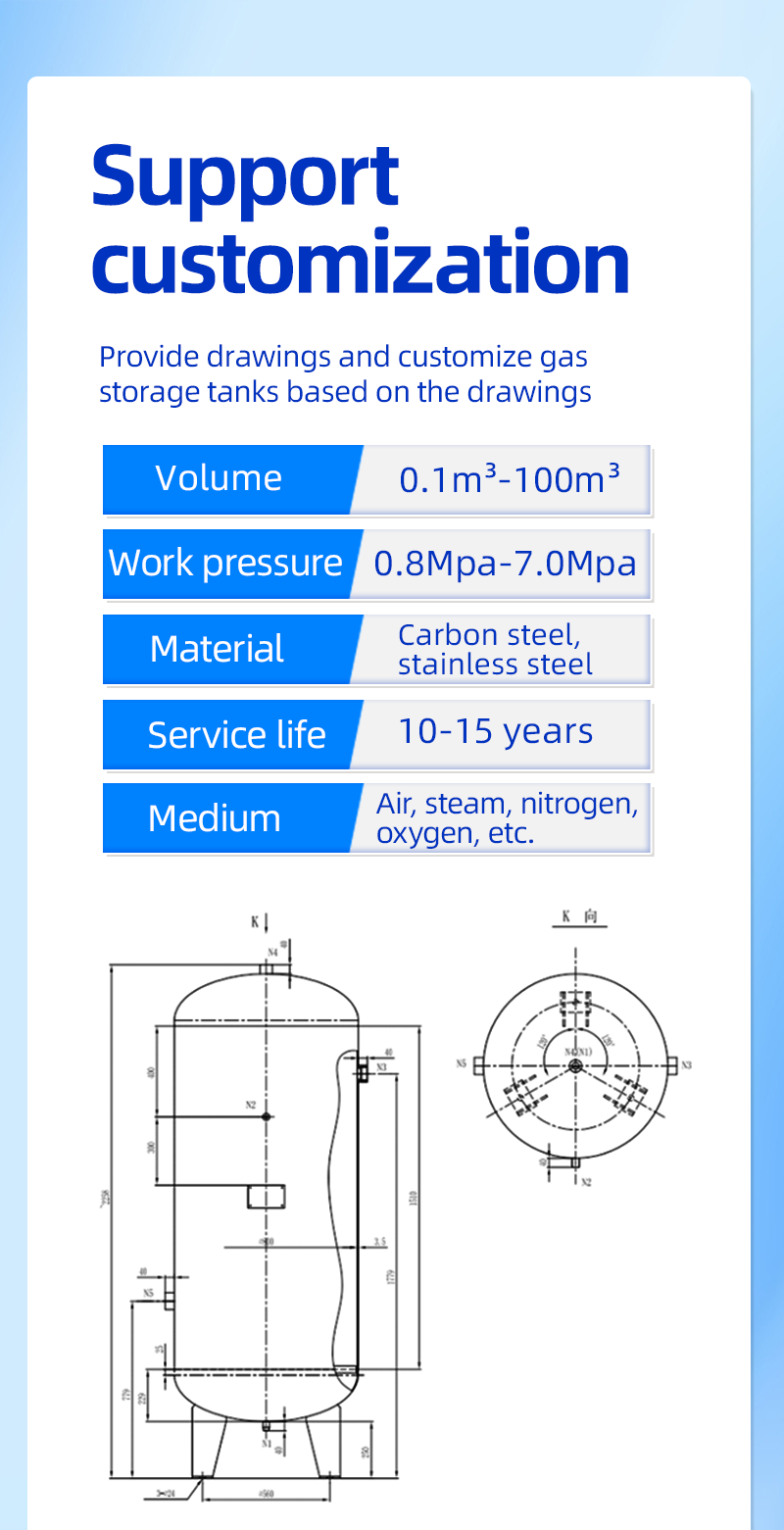 Customized Screw for Air Storage Receiver Tank manufacture