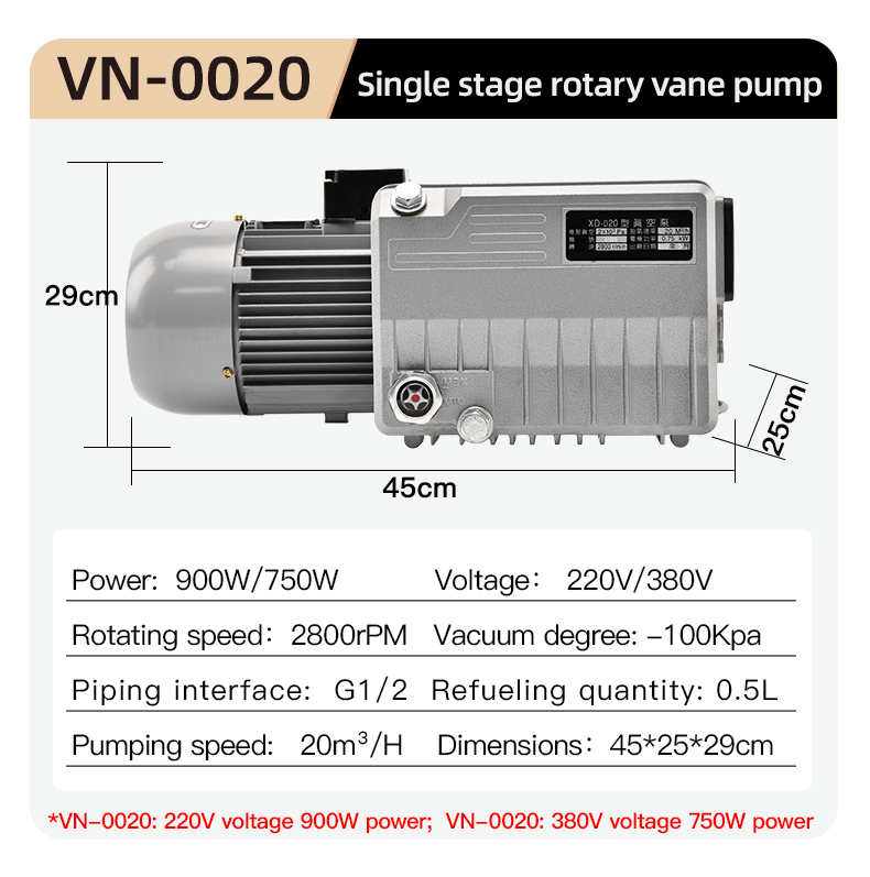 20m3/h Single Stage Sliding Vane Rotary Vacuum Pump manufacture