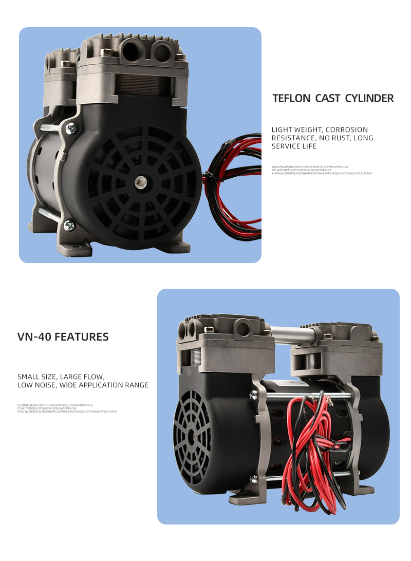 VN-40 220V 130W 36L/min High Pressure Factory Customize 220v Negative Pressure Pumping Suction Small Oil Free Vacuum Pump factory