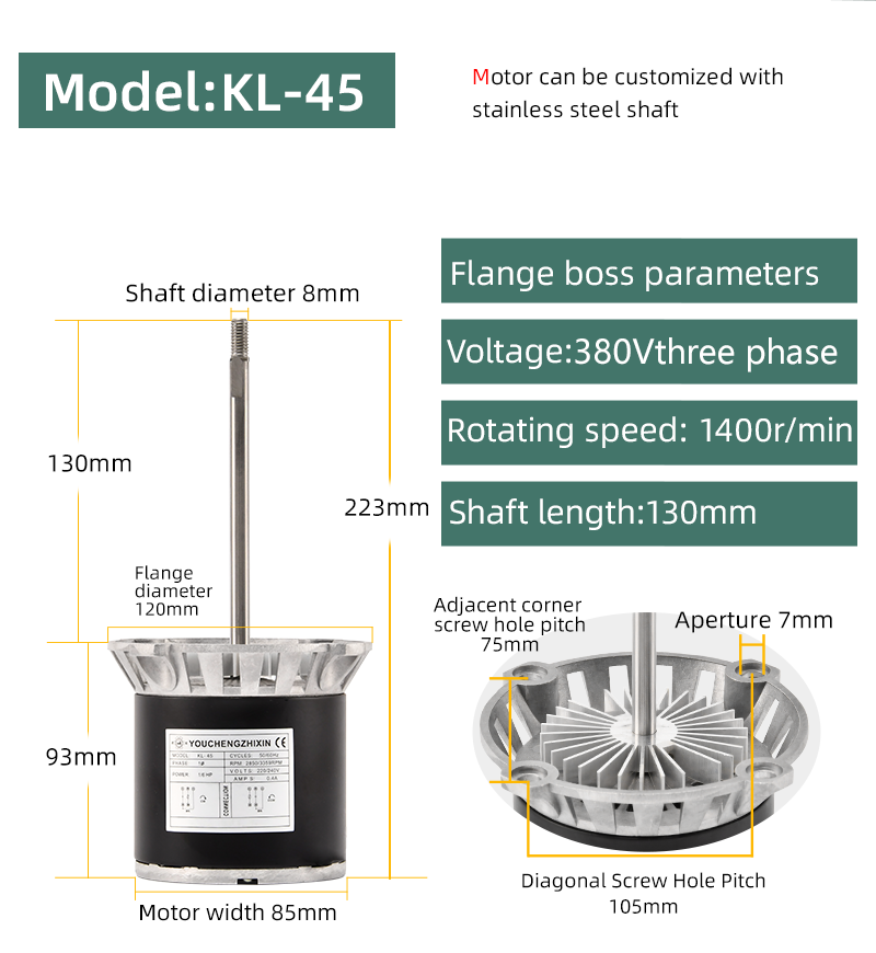 Aluminum Long Shaft Three Phase Motor supplier