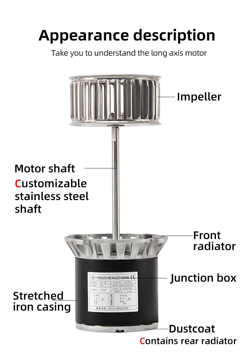 Aluminum Long Shaft Three Phase Motor supplier