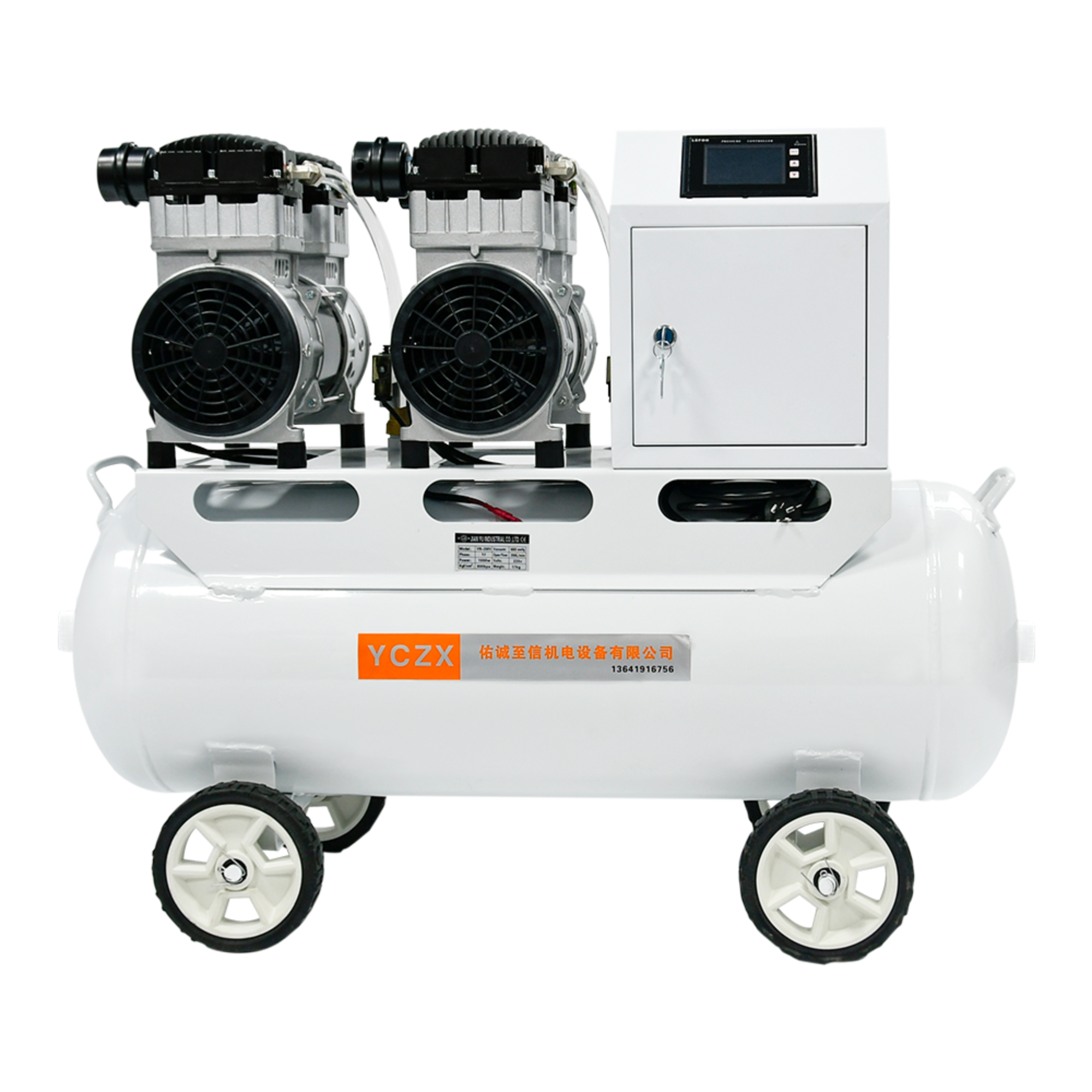 مضخة شفط بدون زيت طراز FVN-400V قدرة 2000 واط، جهد 220 فولت، سعة 400 لتر/دقيقة مع خزان هواء سعته 65 لتر لمACHINE تشكيل المطاط