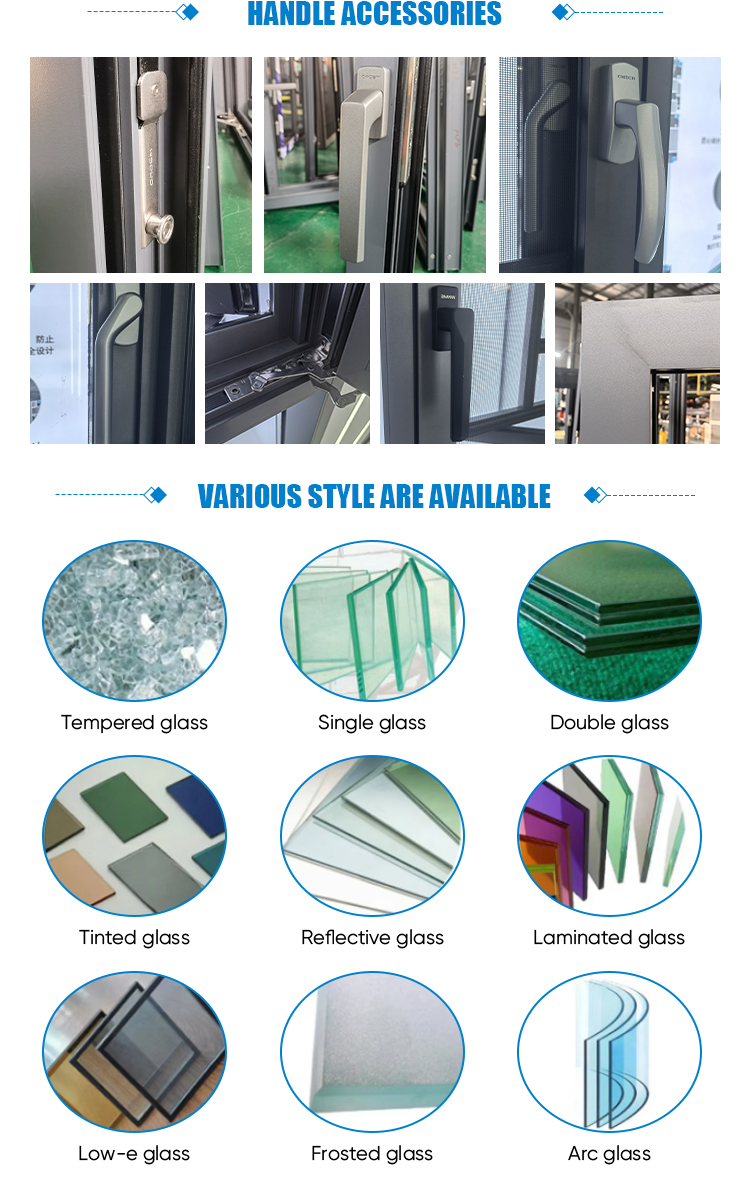 Latest Design Thermal Broken Bridge Sliding Aluminum Window Impact Windows with Durable Aluminum Frame supplier