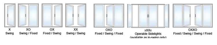Modern Simple House Window Design Impact Resistant French Casement Door Color Glass Door for House factory