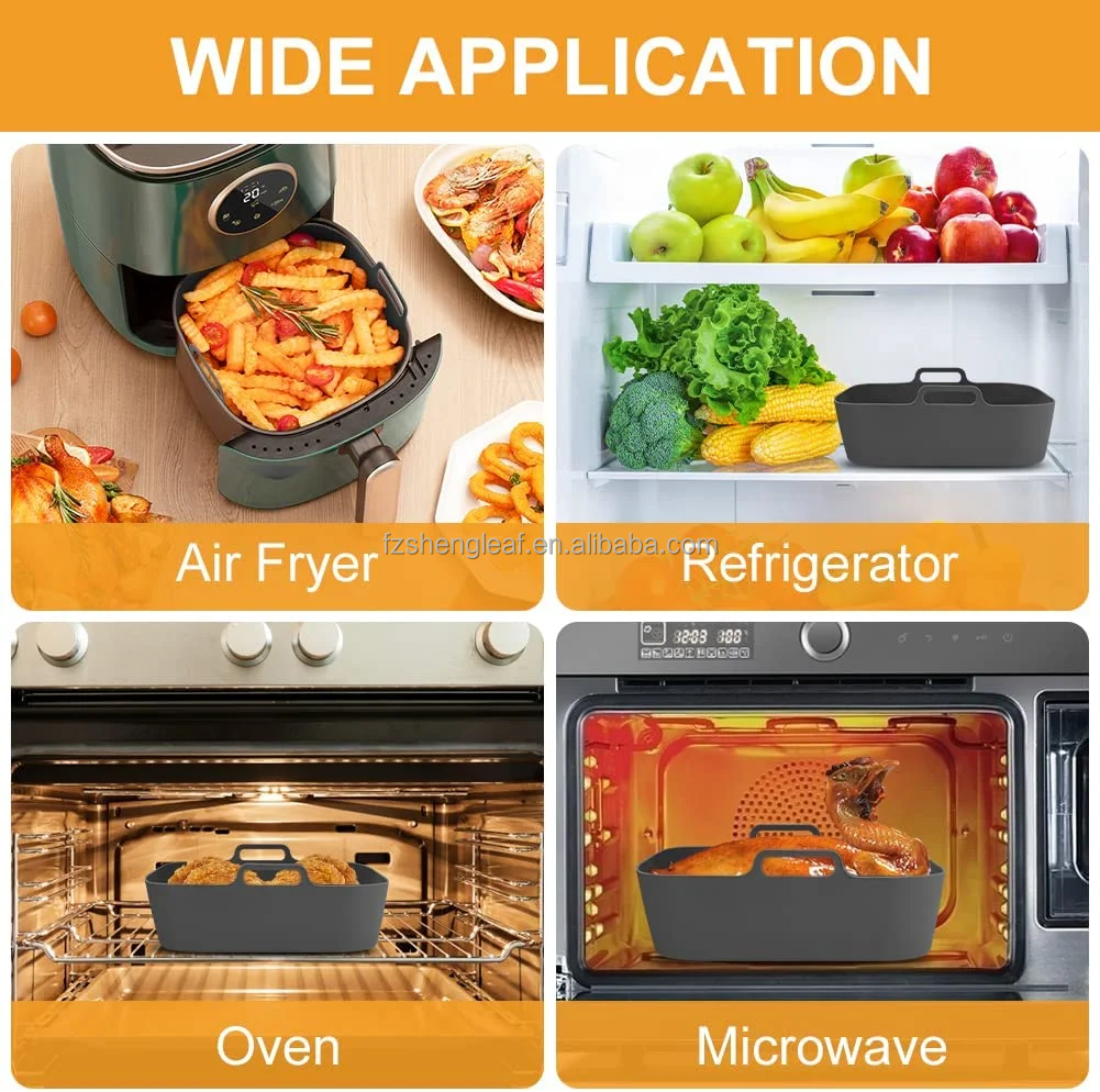 Pot Thick Reusable Square Food Grade Eco-Friendly Silicone Air Fryer Liners Replacement for Parchment Paper Baskets factory