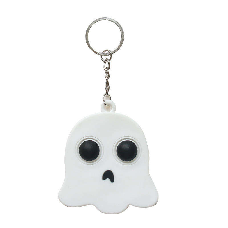 Halloween Pumpkin Bat PVC Keychain Stress Relief Finger Bubble Fun Promotional Carabiner Bag Pendant supplier