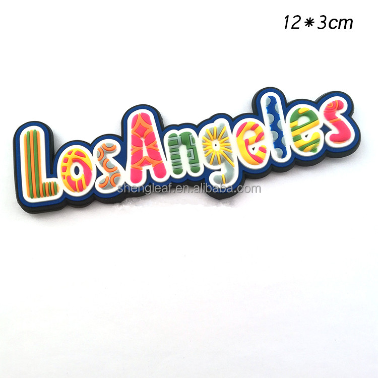 Promotional Gift Product Custom Made Customised Refrigerator Los Angels Tourism Souvenirs 3d Soft Pvc Rubber Cute Fridge Magnet manufacture