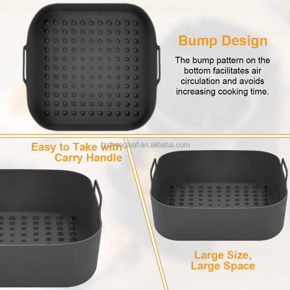 Pot Thick Reusable Square Food Grade Eco-Friendly Silicone Air Fryer Liners Replacement for Parchment Paper Baskets details