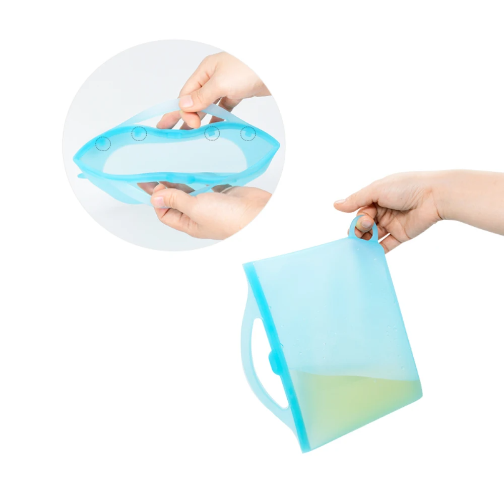 Modern Design Reusable Vacuum-Compressed Silicone Storage Bags Kitchen for Food Freshness Including Breast Milk Storage Bag manufacture