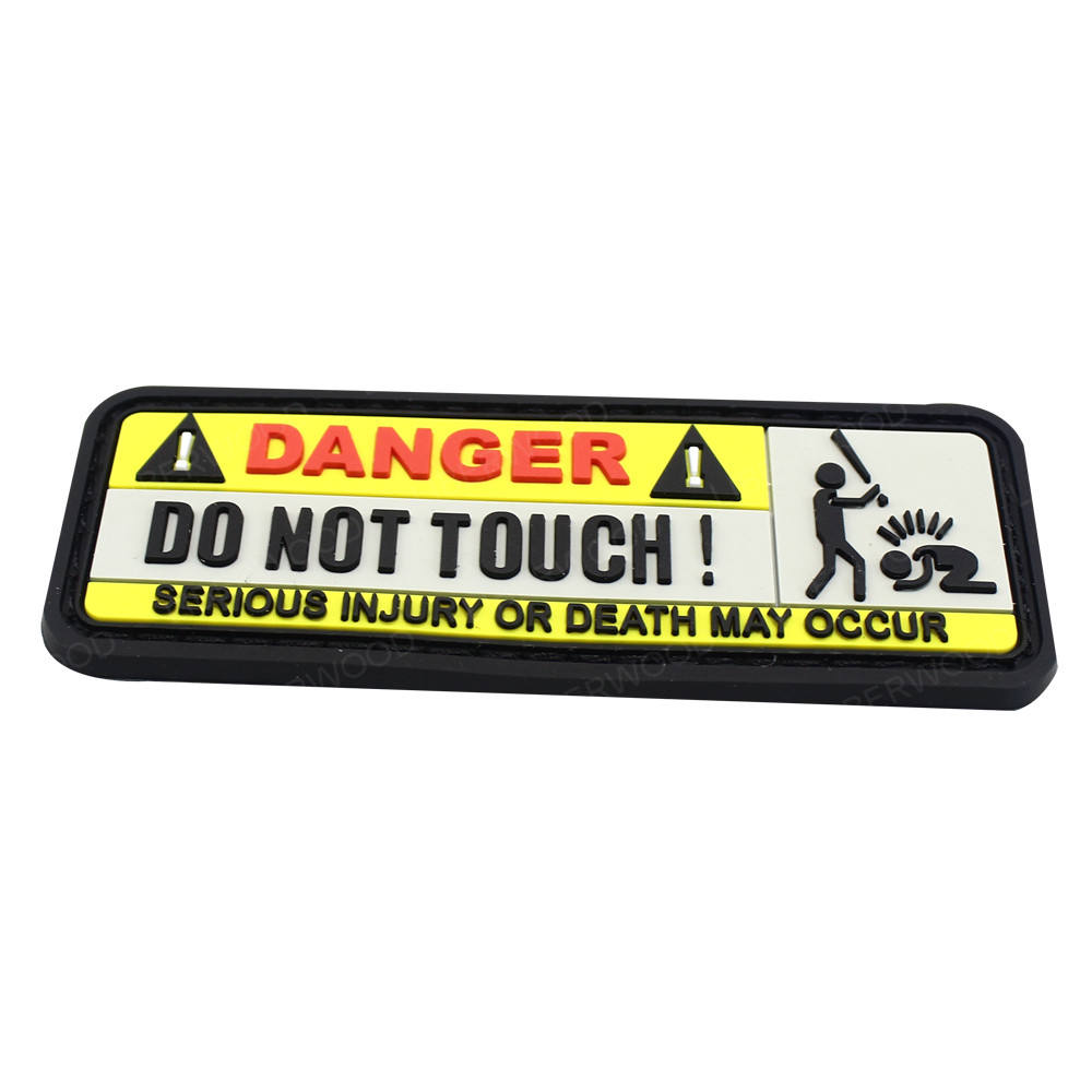 3D PVC Rubber Patch with Hook Fun Badge for Equipment Warning Signs Applied Technique for Car Stickers supplier