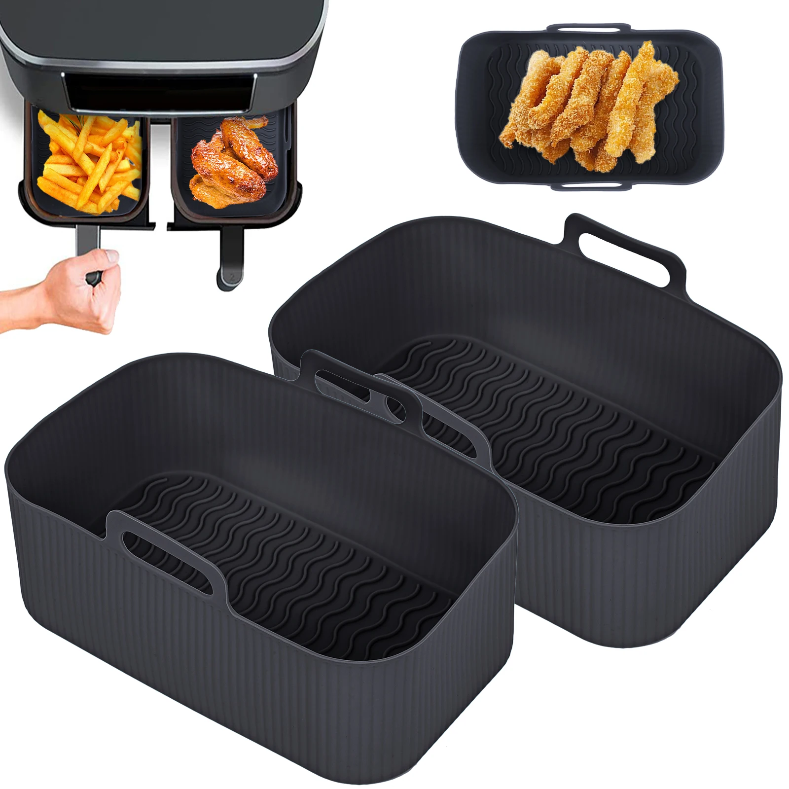 Customized Food-Grade Silicone Air Fryer Liner Non-Stick Reusable Pot for Home Kitchen Baking & Pastry Tool supplier