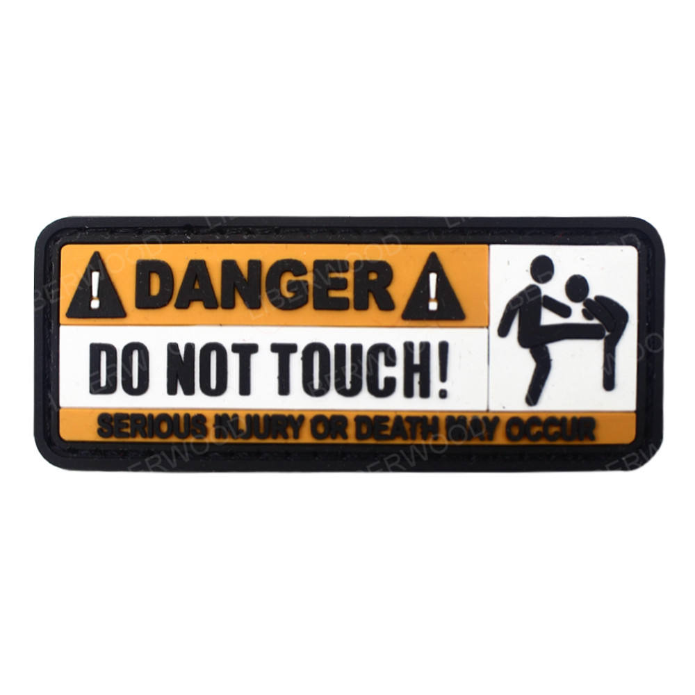 3D PVC Rubber Patch with Hook Fun Badge for Equipment Warning Signs Applied Technique for Car Stickers details