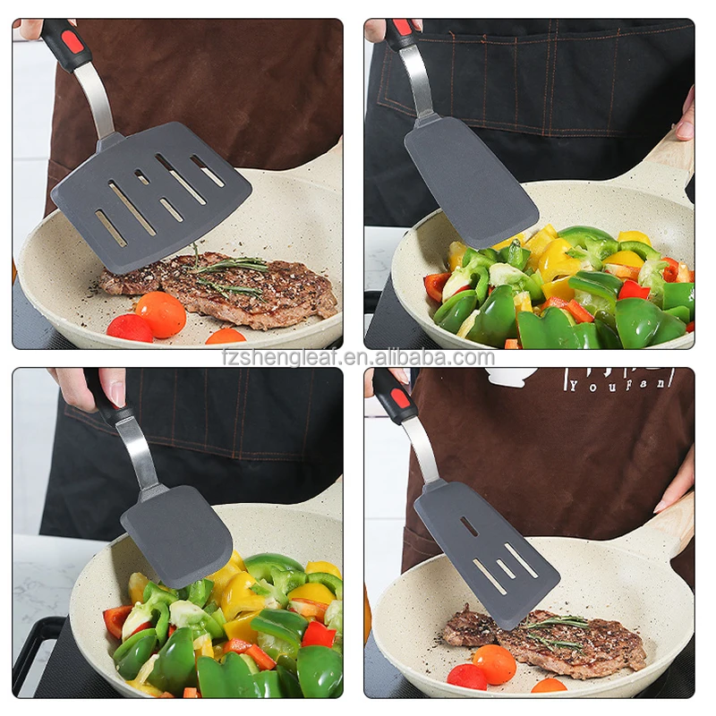 Luxury Custom Novelty Eco-Friendly Kitchen Utensils Set Non-Stick Silicone Heat Resistant Spatula Spoons 18-Piece Frying factory