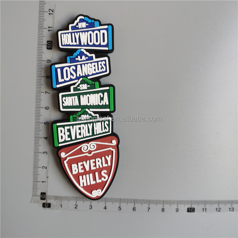 Promotional Gift Product Custom Made Customised Refrigerator Los Angels Tourism Souvenirs 3d Soft Pvc Rubber Cute Fridge Magnet details