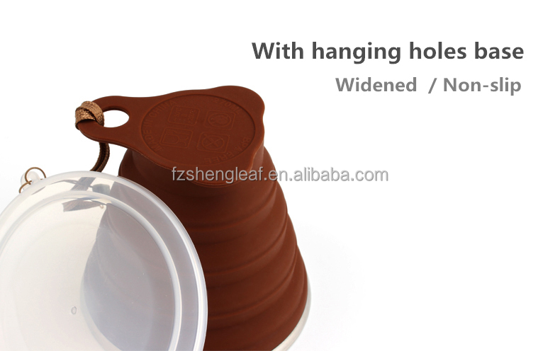 Custom Printed Portable Foldable BPA-Free Silicone Travel Mug Reusable Collapsible Coffee and Tea Cup for Camping and Party Use details