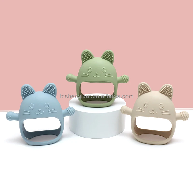 BPA-Free Custom Anti-Eating Baby Unisex Newborn Teether Gloves Food Grade Silicone Pacifier Kids Teething Care Soft Toy details
