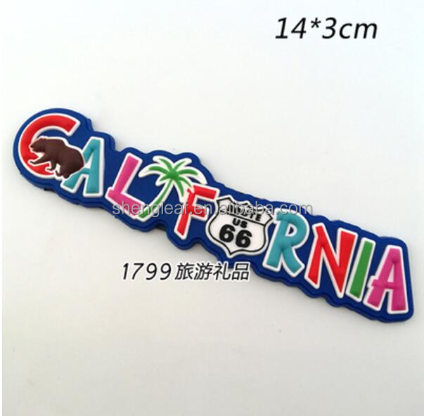 Promotional Gift Product Custom Made Customised Refrigerator Los Angels Tourism Souvenirs 3d Soft Pvc Rubber Cute Fridge Magnet manufacture