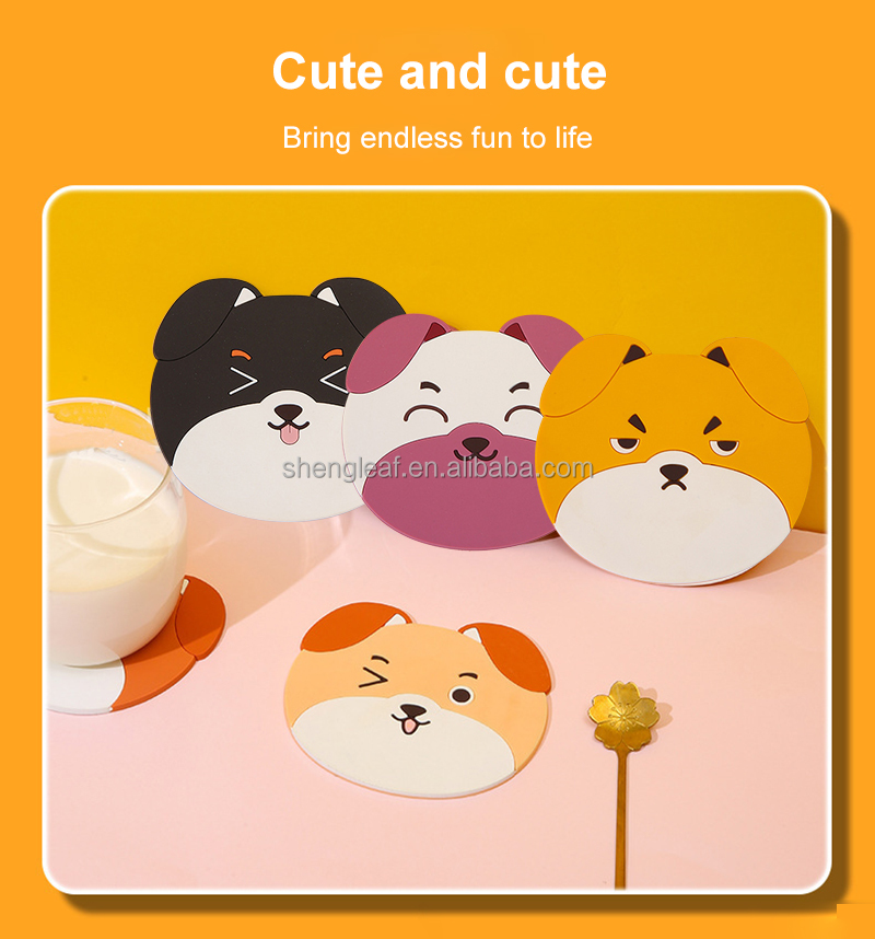 Funny Tea Pad Mug Holder Mat Coffee Table Placemats Heat-resistant Cup Custom Cute Silicone Rubber Eco-Friendly Minimalist factory