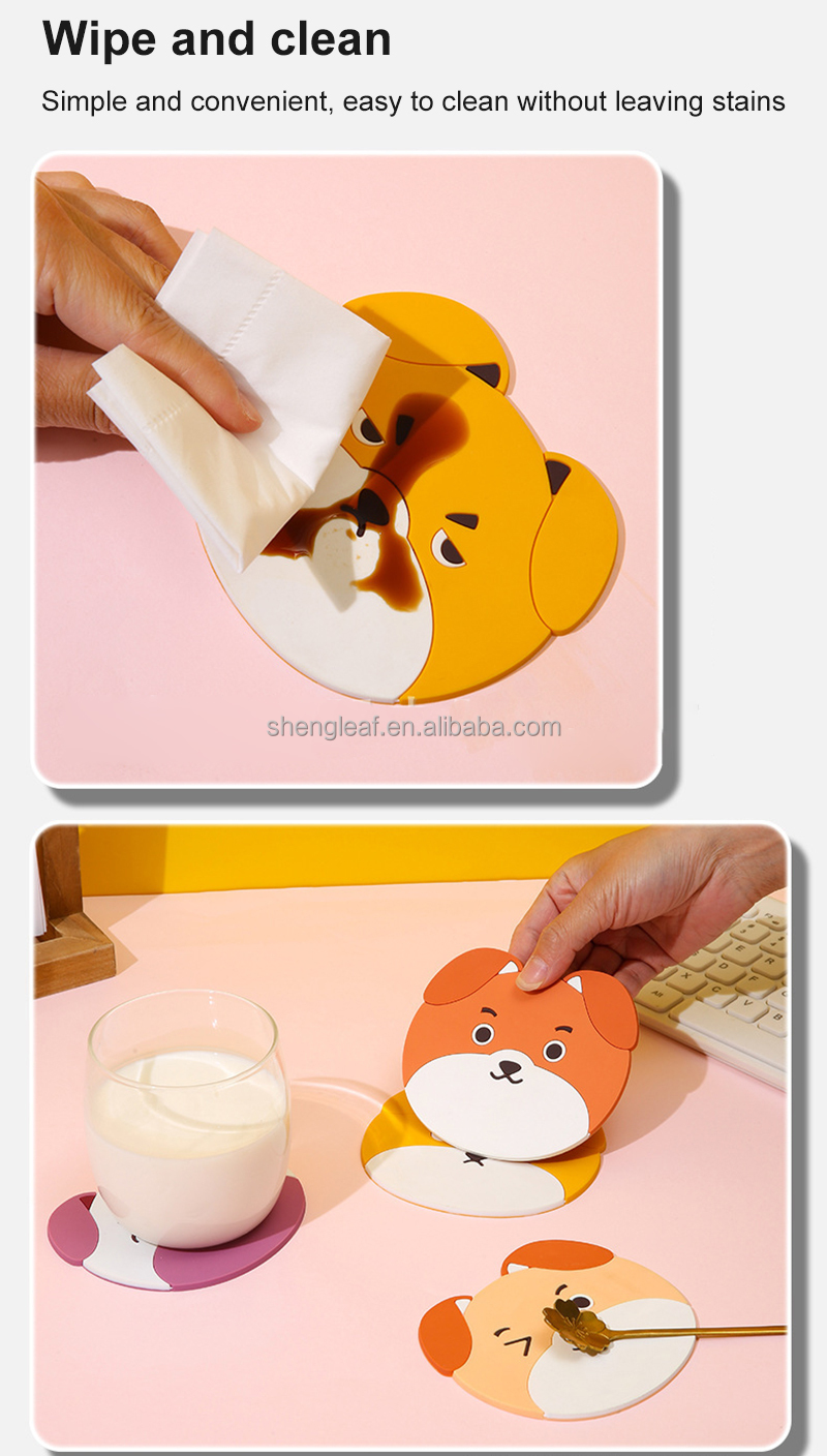 Funny Tea Pad Mug Holder Mat Coffee Table Placemats Heat-resistant Cup Custom Cute Silicone Rubber Eco-Friendly Minimalist details