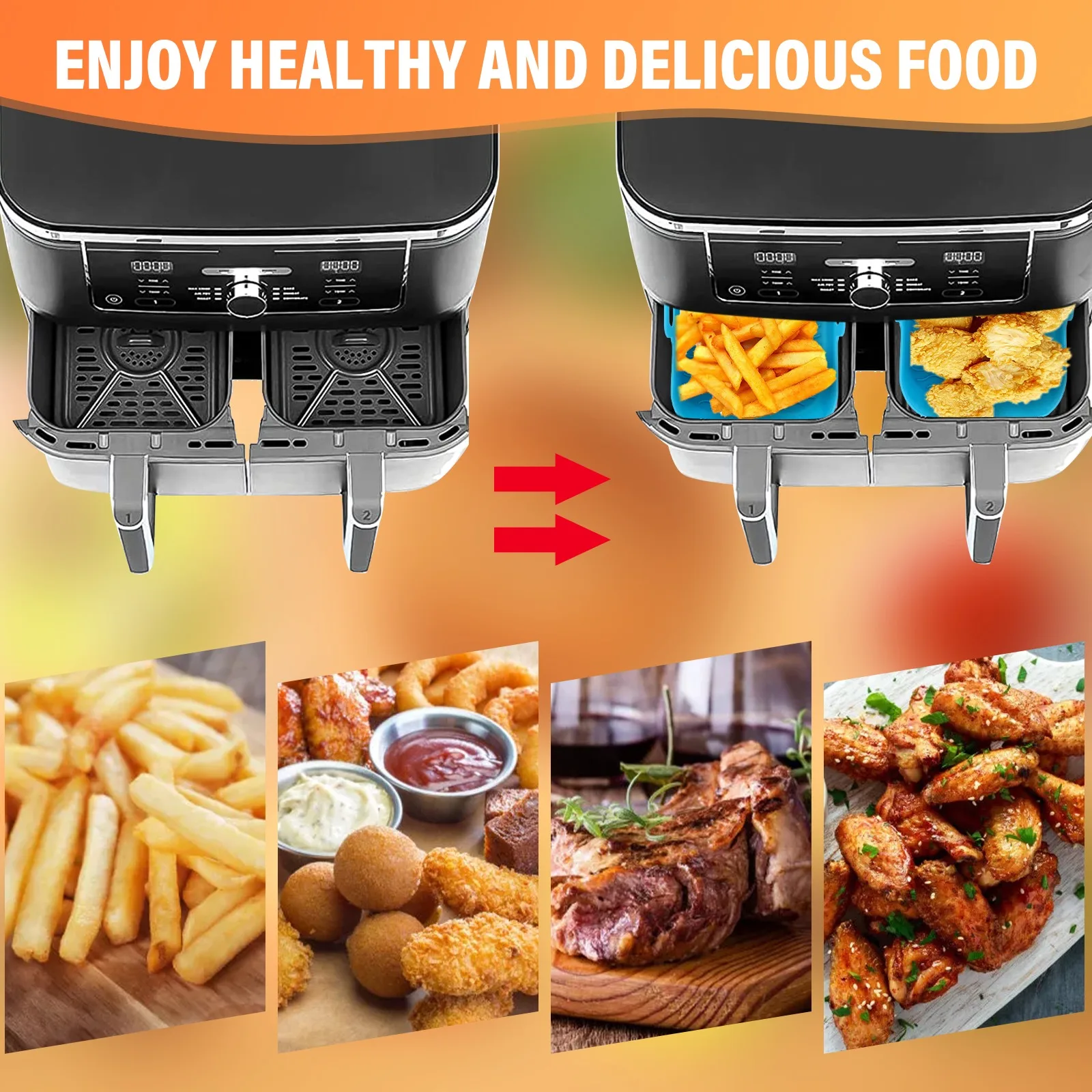 Customized Food-Grade Silicone Air Fryer Liner Non-Stick Reusable Pot for Home Kitchen Baking & Pastry Tool supplier