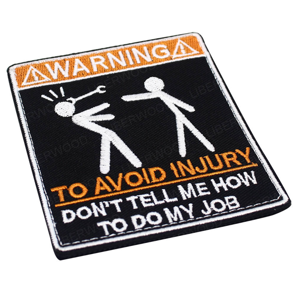 3D PVC Rubber Patch with Hook Fun Badge for Equipment Warning Signs Applied Technique for Car Stickers factory