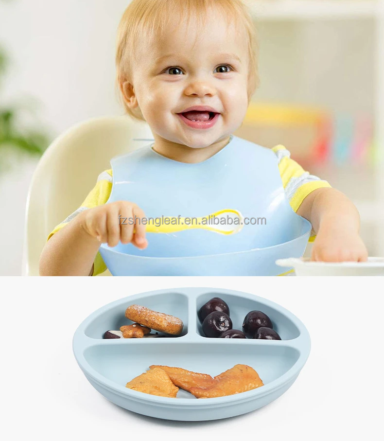 5pcs Non-Slip Silicone Baby Feeding Tableware Set 9pcs Children Dinner Dishes Including Suction Bowl Fork Bibs Kids Dining manufacture