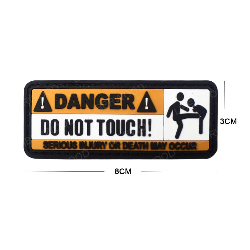 3D PVC Rubber Patch with Hook Fun Badge for Equipment Warning Signs Applied Technique for Car Stickers manufacture