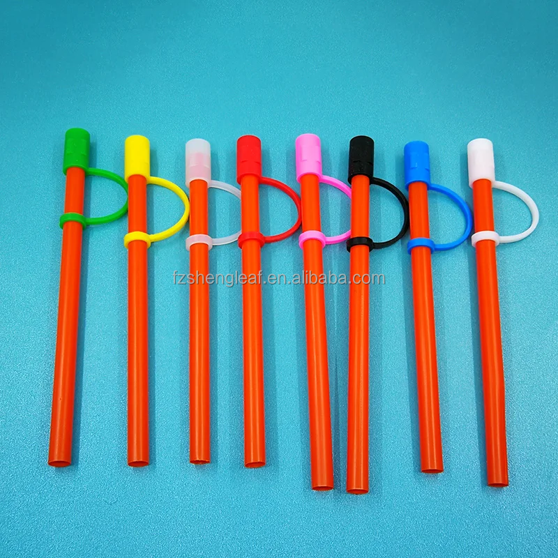 Fit Glass Cup Decoration PVC Silicone Straw Topper Sealing Tools Drinking Dust Cap Splash Proof Plugs Straw Cove supplier