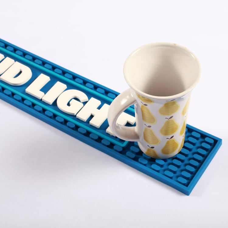 Luxury Drink Bar Rail Mat Spill Drinking Custom PVC Silicone Rubber with 3D Logo for Bar Accessories details